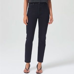 Agolde Riley Long High Rise Straight Jeans
